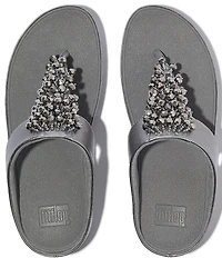 FitFlop Rumba Metallic Beaded Ornament Thong Wedge Sandals