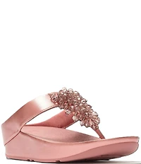 FitFlop Rumba Metallic Beaded Ornament Thong Wedge Sandals