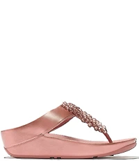 FitFlop Rumba Metallic Beaded Ornament Thong Wedge Sandals