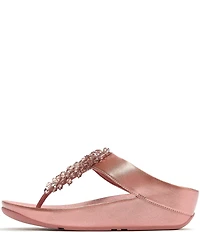 FitFlop Rumba Metallic Beaded Ornament Thong Wedge Sandals