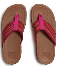 FitFlop Surfa Stripe-Webbing Toe-Post Wedge Sandals