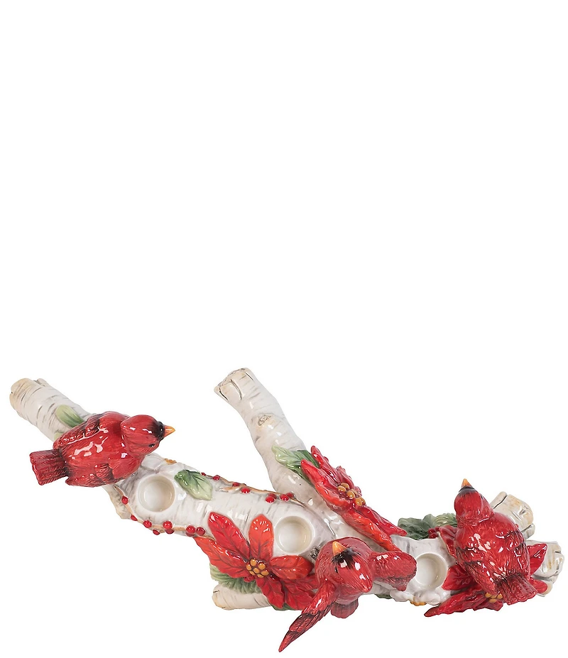 Fitz and Floyd Cardinal Christmas Cardinal Candelabra