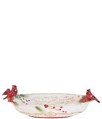 Fitz and Floyd Cardinal Christmas Centerpiece Bowl