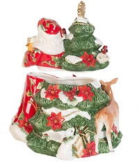 Fitz and Floyd Cardinal Christmas Collection Santa Cookie Jar