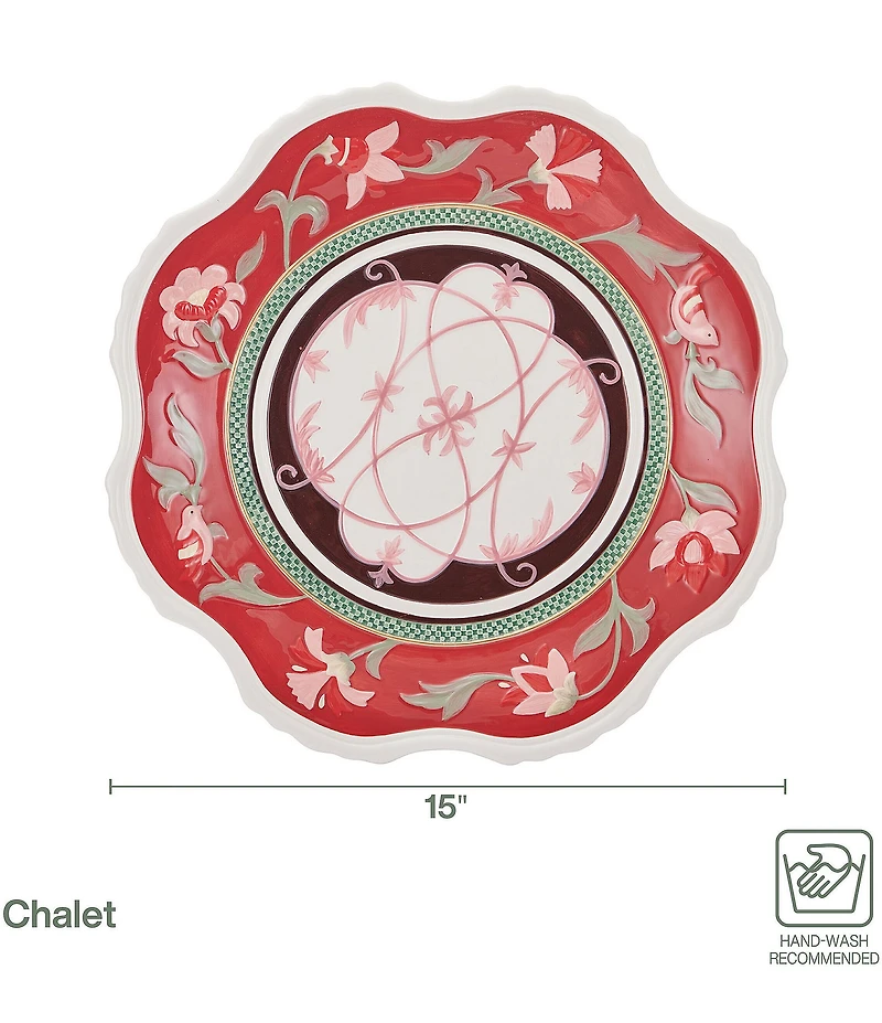 Fitz and Floyd Chalet Collection Round Platter, 15#double;