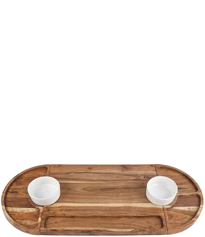 Fitz and Floyd Charcuterie 3-Part Magnetic Wood Serving Board Hostess Set