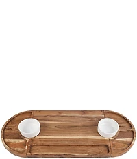 Fitz and Floyd Charcuterie 3-Part Magnetic Wood Serving Board Hostess Set