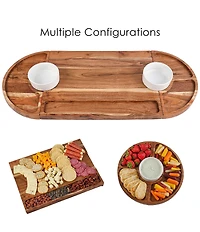 Fitz and Floyd Charcuterie 3-Part Magnetic Wood Serving Board Hostess Set