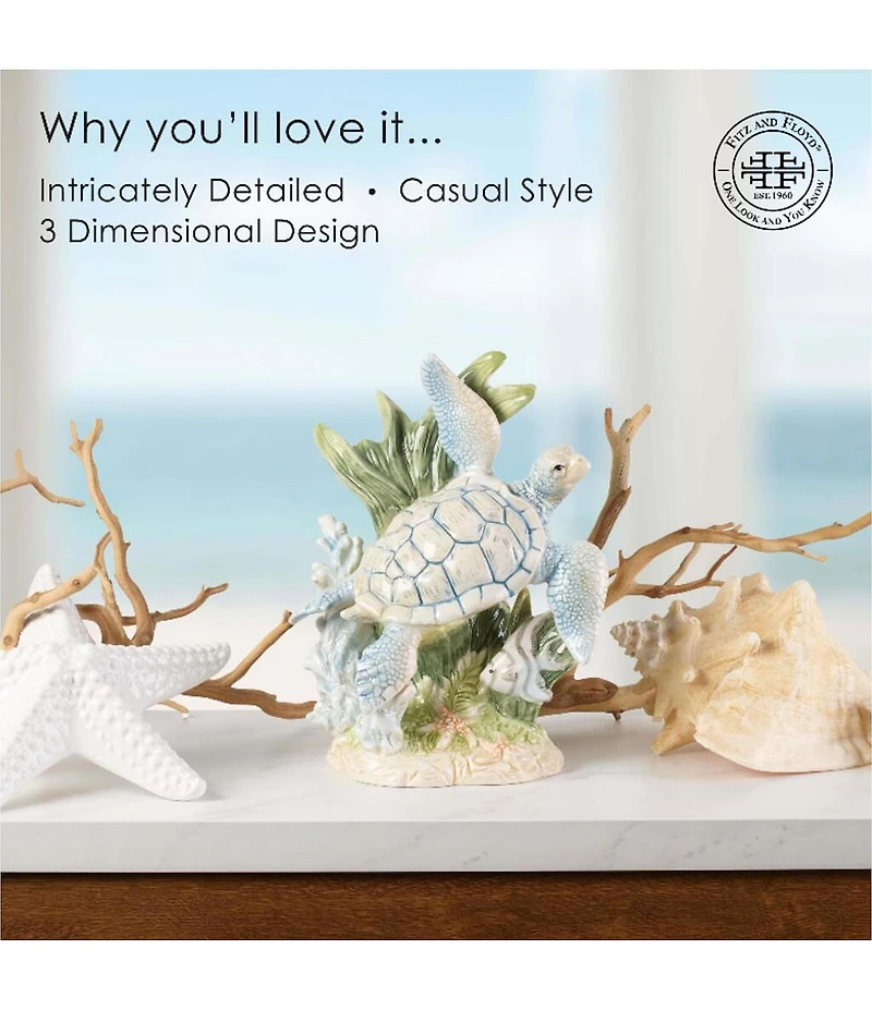 Fitz and Floyd Coastal Home Collection Sea Turtle Figurine