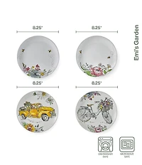 Fitz and Floyd Emis Garden Assorted Party Plates, Set of 4