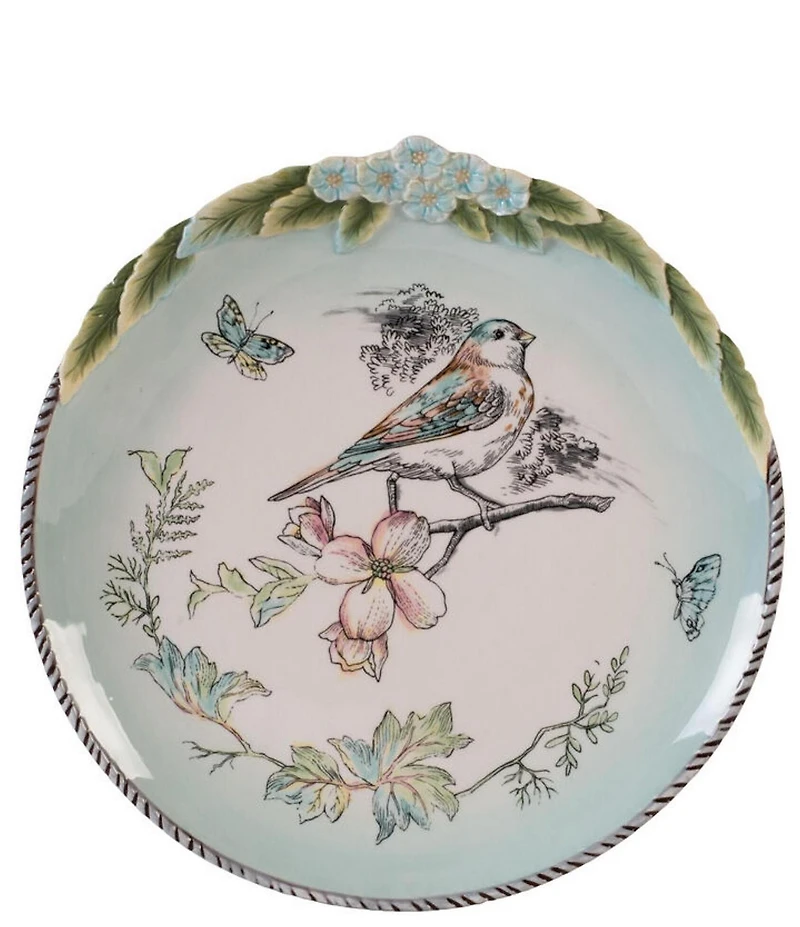 Fitz and Floyd English Garden Collection Bird Accent Plates, Set of 4