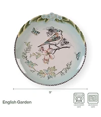 Fitz and Floyd English Garden Collection Bird Accent Plates, Set of 4