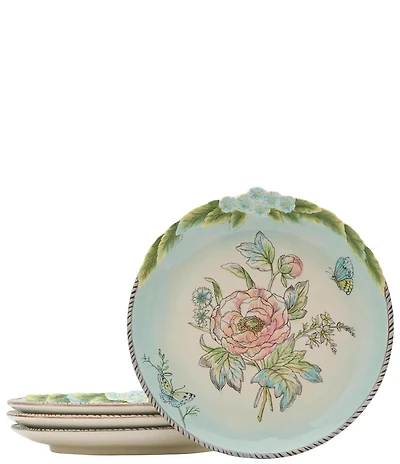Fitz and Floyd English Garden Collection Bloom Salad Plates, Set of 4