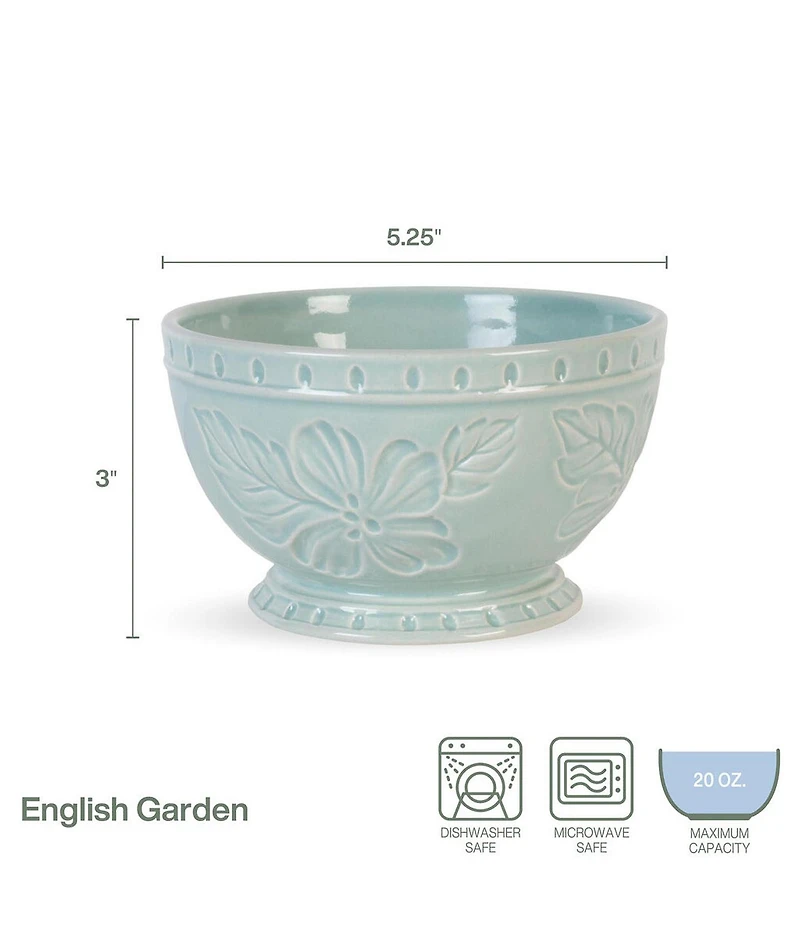 Fitz and Floyd English Garden Collection Soup Cereal Bowls, Set of 4