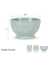 Fitz and Floyd English Garden Collection Soup Cereal Bowls, Set of 4