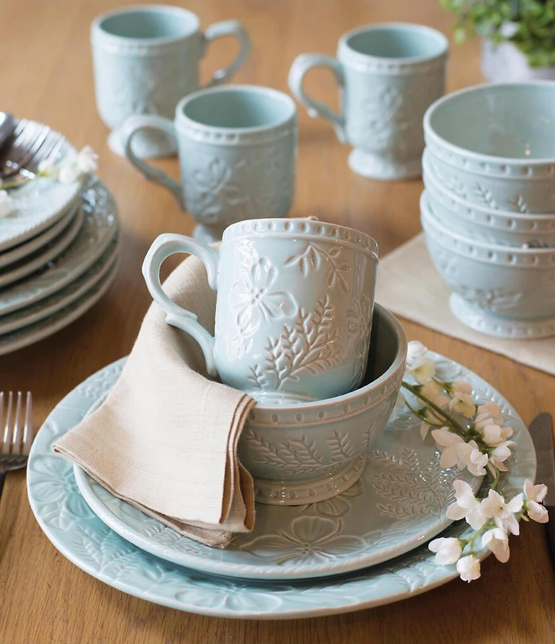 Fitz and Floyd English Garden Collection Soup Cereal Bowls, Set of 4