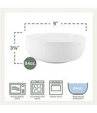 Fitz and Floyd Everyday Beaded Serving Bowl and Platter Set