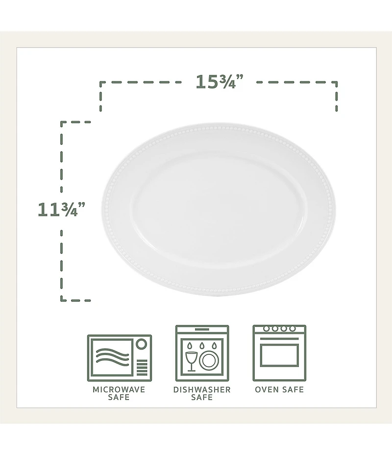 Fitz and Floyd Everyday Beaded Serving Bowl and Platter Set