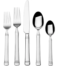 Fitz and Floyd Everyday Bistro Band 45-Piece Stainless Steel Flatware Set