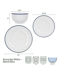 Fitz and Floyd Everyday Collection Bold Band 12-Piece Dinnerware Set, Service for 4