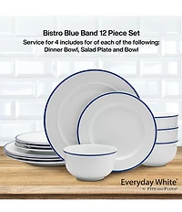 Fitz and Floyd Everyday Collection Bold Band 12-Piece Dinnerware Set, Service for 4