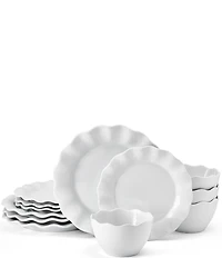 Fitz and Floyd Everyday Collection Scalloped 12-Piece Dinnerware Set, Service for 4
