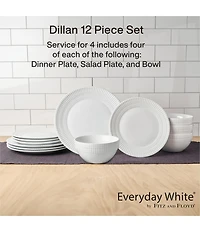 Fitz and Floyd Everyday Dillan Collection 12-Piece Dinnerware Set, Service for 4