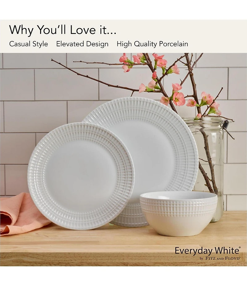 Fitz and Floyd Everyday Dillan Collection 12-Piece Dinnerware Set, Service for 4