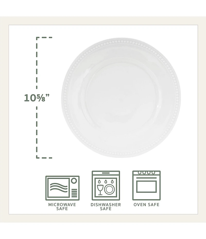 Fitz and Floyd Everyday White Beaded 16-Piece Dinnerware Set
