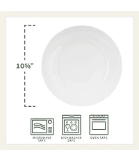 Fitz and Floyd Everyday White Beaded 16-Piece Dinnerware Set
