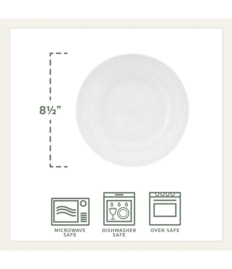 Fitz and Floyd Everyday White Beaded 16-Piece Dinnerware Set