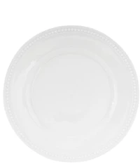 Fitz and Floyd Everyday White Beaded Dinner Plates, Set of 4