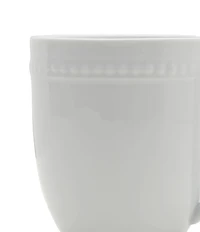 Fitz and Floyd Everyday White Beaded Mugs, Set of 4