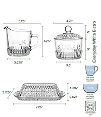 Fitz and Floyd Everyday White Bistro Glass 3-Piece Hostess Set
