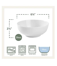 Fitz and Floyd Everyday White Cereal Bowls, Set of 4