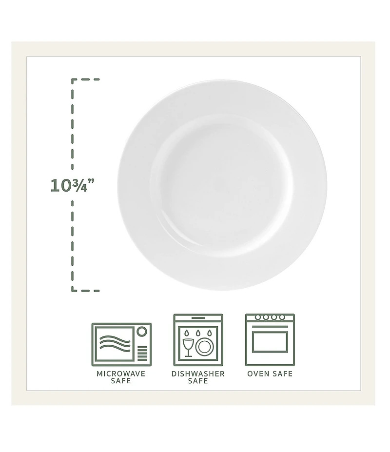 Fitz and Floyd Everyday White Classic Rim 16-Piece Dinnerware Set