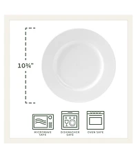 Fitz and Floyd Everyday White Classic Rim 16-Piece Dinnerware Set