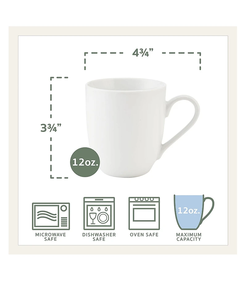 Fitz and Floyd Everyday White Classic Rim 16-Piece Dinnerware Set