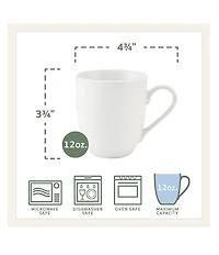 Fitz and Floyd Everyday White Classic Rim 16-Piece Dinnerware Set