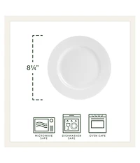 Fitz and Floyd Everyday White Classic Rim Salad Plates, Set of 4