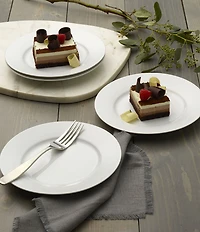 Fitz and Floyd Everyday White Classic Rim Salad Plates, Set of 4