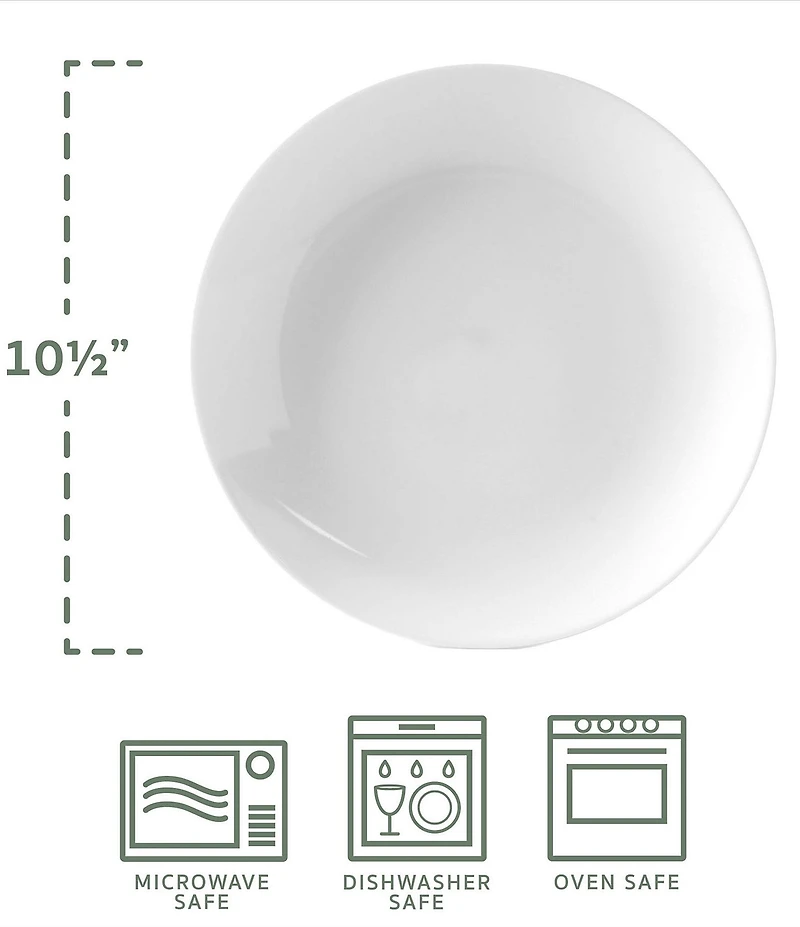 Fitz and Floyd Everyday White Coupe Dinner Plates, Set of 4