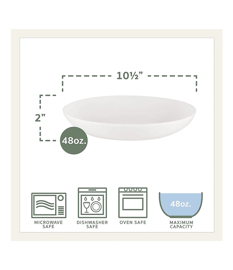 Fitz and Floyd Everyday White Dinner Bowls, Set of 4