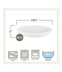 Fitz and Floyd Everyday White Dinner Bowls, Set of 4