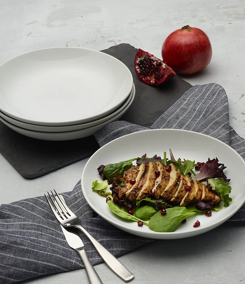 Fitz and Floyd Everyday White Dinner Bowls, Set of 4