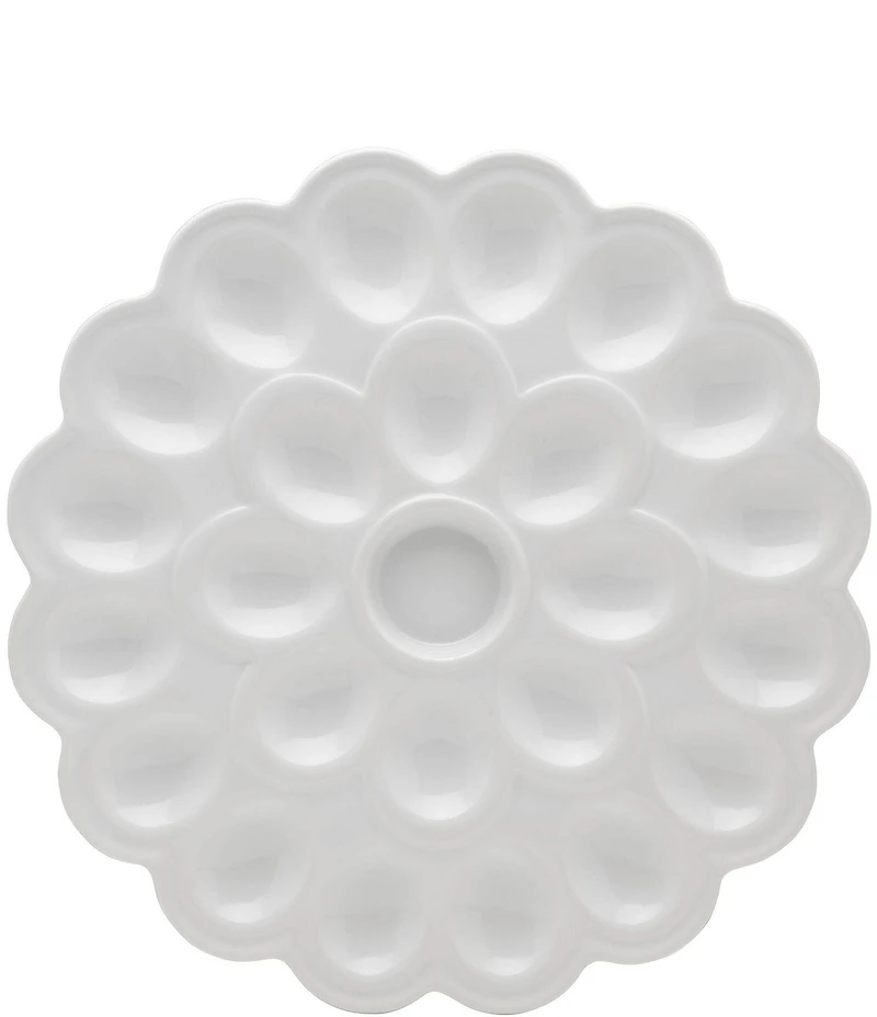 Fitz and Floyd Everyday White Flower Egg Platter, 13.75#double;