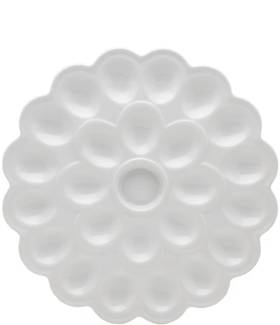 Fitz and Floyd Everyday White Flower Egg Platter, 13.75#double;