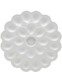 Fitz and Floyd Everyday White Flower Egg Platter, 13.75#double;