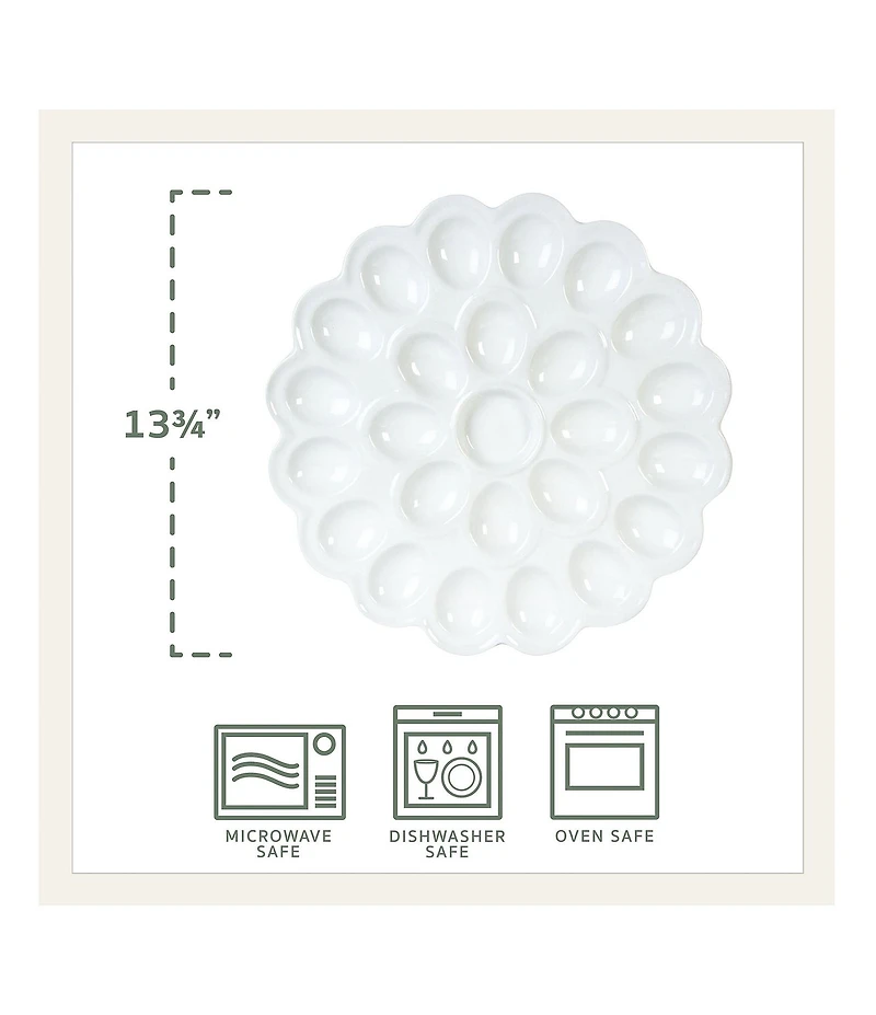 Fitz and Floyd Everyday White Flower Egg Platter, 13.75#double;