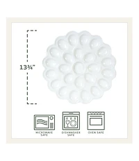 Fitz and Floyd Everyday White Flower Egg Platter, 13.75#double;
